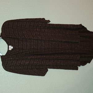 Lularoe Burgundy Purple Gold Stripes Light Cardigan